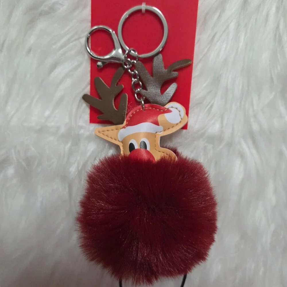 Reindeer Puff Keychain